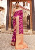 Magenta Pink Woven Traditional Patola Silk Saree