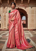 Blush Pink Woven Traditional Banarasi Silk Saree