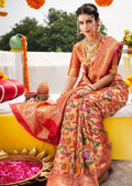 Brick Red Woven Traditional Paithani Silk Saree
