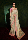 Rhino Gray Woven Celebrities Exclusive Designer Saree with Embroidered Silk Blouse