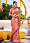 Magenta Purple Woven Traditional Paithani Silk Saree