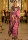 ROSE PINK WOVEN MANGALKARI PATOLA SILK SAREE