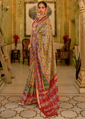 CORN YELLOW WOVEN MANGALKARI PATOLA SILK SAREE