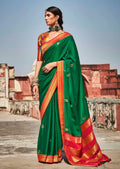 Green Woven Traditional Ilkal Banarasi Paithani Silk Saree