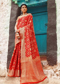 Red Woven Traditional Patola Silk Saree