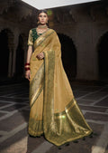 Beige Woven Traditional Banarasi Silk Saree