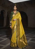 Yellow Woven Traditional Banarasi Silk Saree