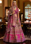 Magenta Purple Woven Traditional Rajwadi Patola Silk Lehenga