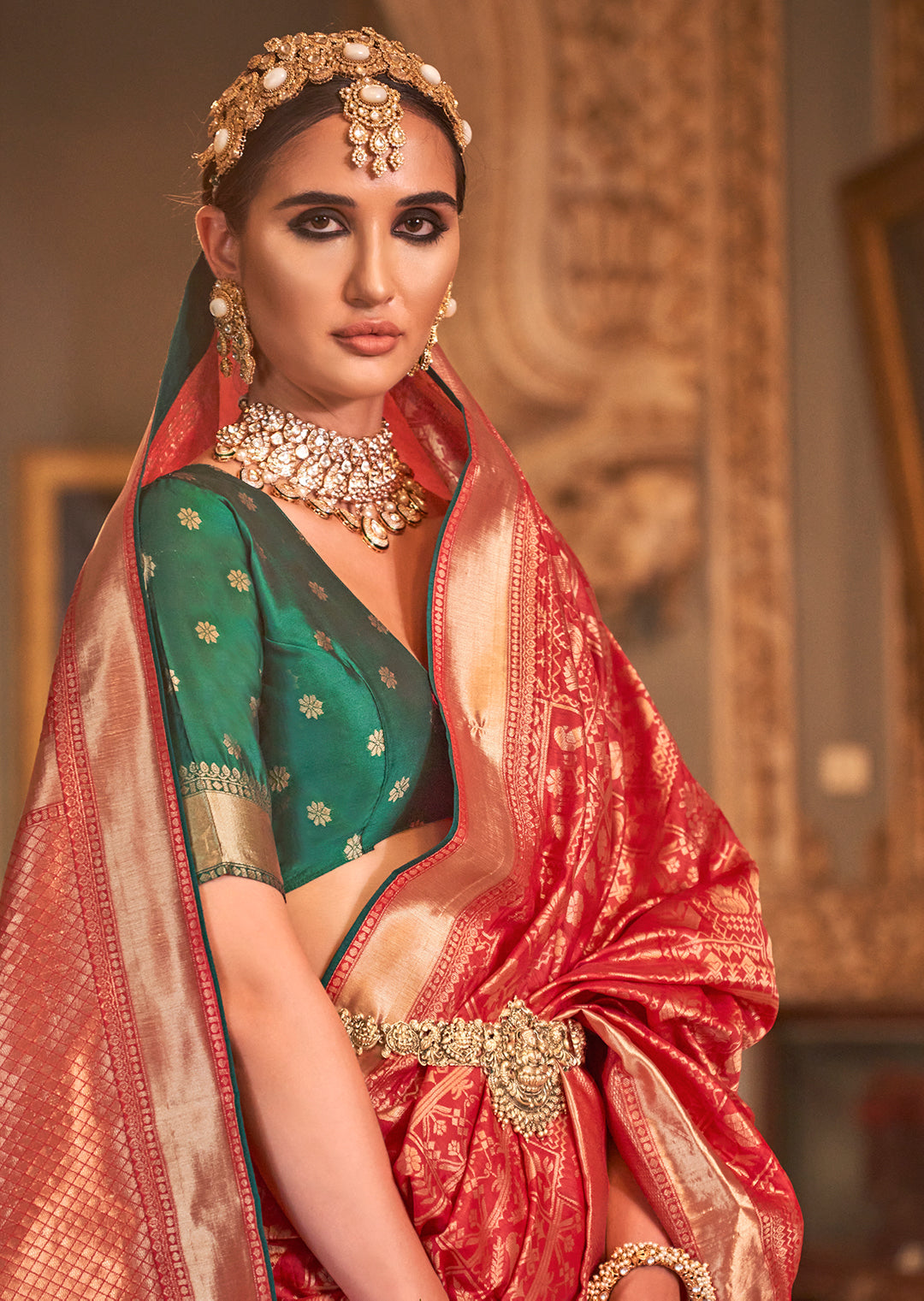 Red Woven Royal Patola Silk Saree