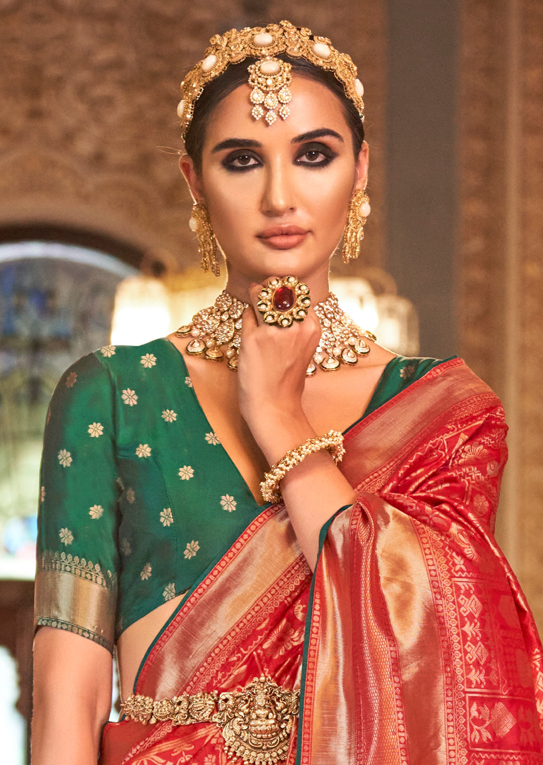 Red Woven Royal Patola Silk Saree
