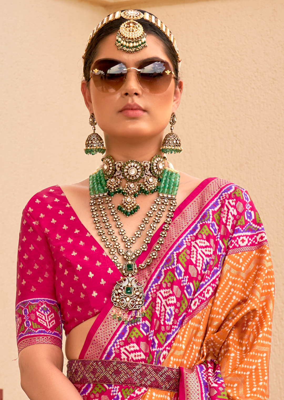 Mustard Yellow Woven Patola Silk Saree