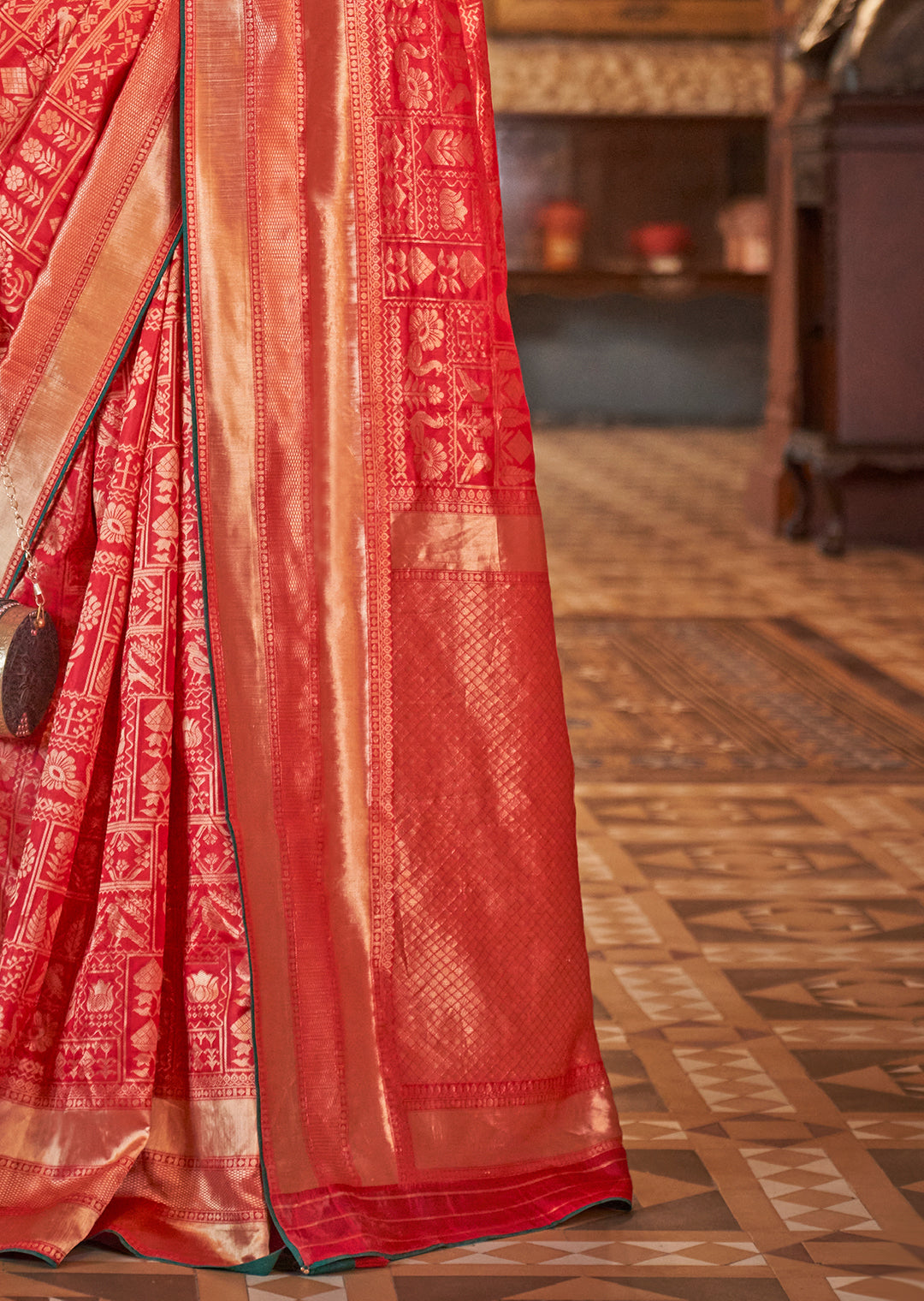 Red Woven Royal Patola Silk Saree