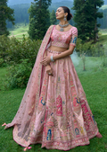 Lemonade Pink Hand Worked Premium Designer Silk Lehenga