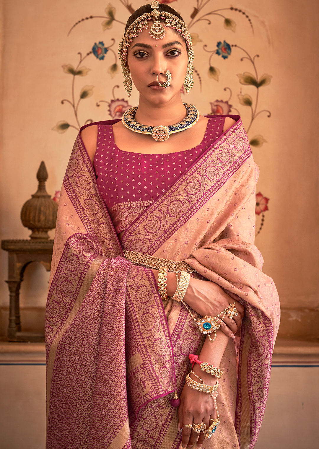 Peach Woven Royal Patola Kanjivaram Silk Saree