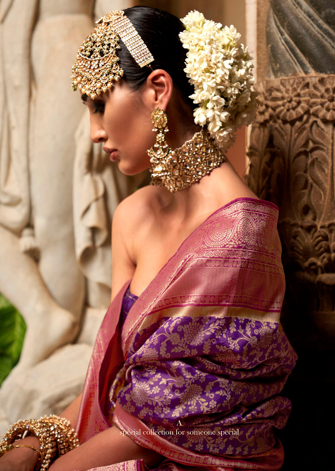 Plum Purple Zari Woven Royal Kanjivaram Silk Saree