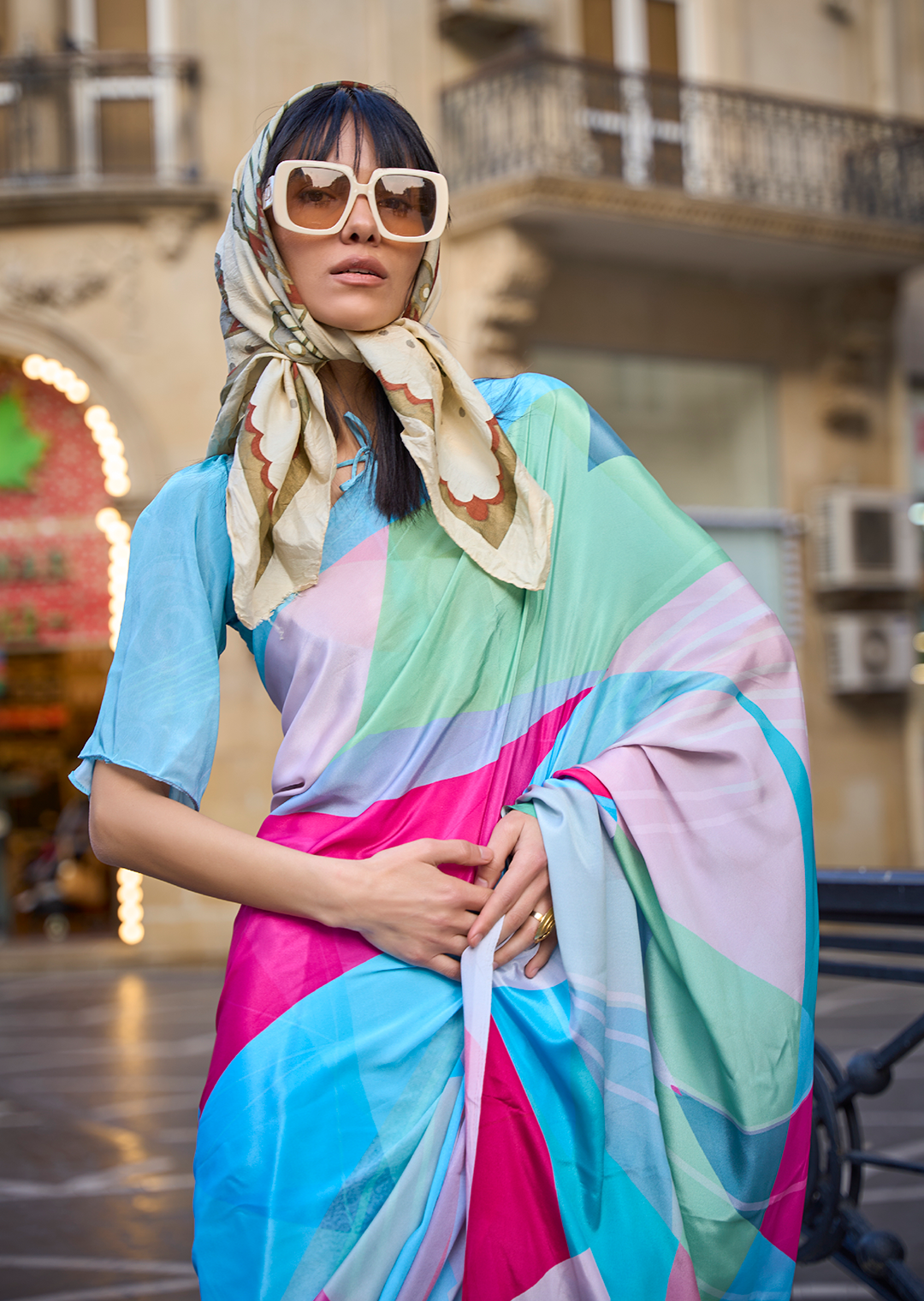 Tea Green Woven Pure Satin Crepe Silk Saree