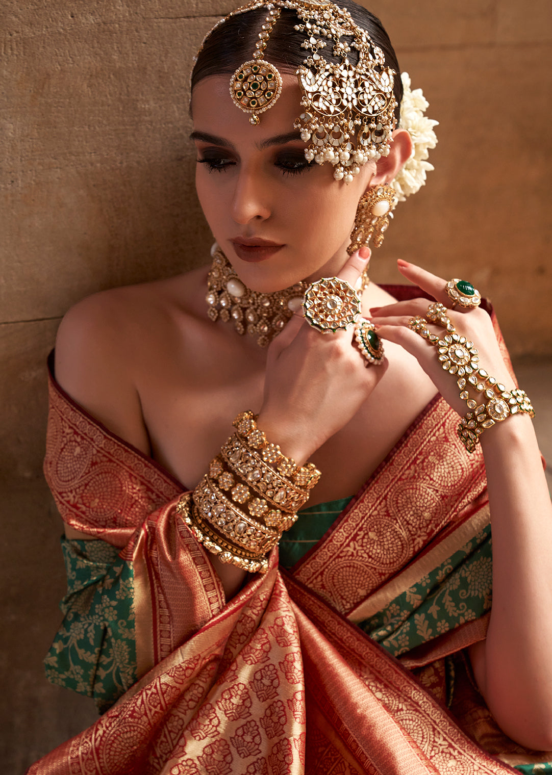 Jade Green Zari Woven Royal Kanjivaram Silk Saree
