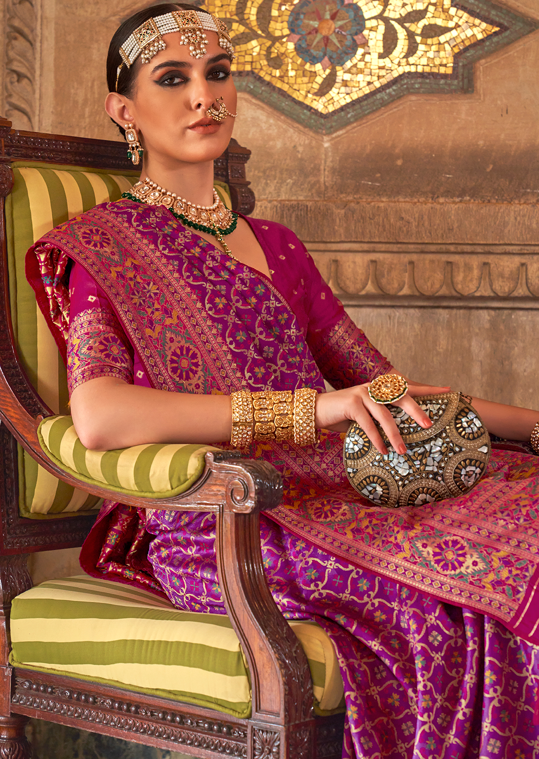 Purple Traditional Royal Patola Silk Saree