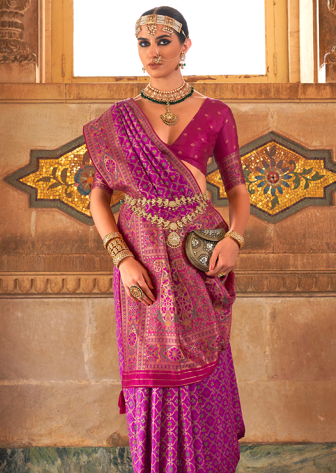 Purple Traditional Royal Patola Silk Saree