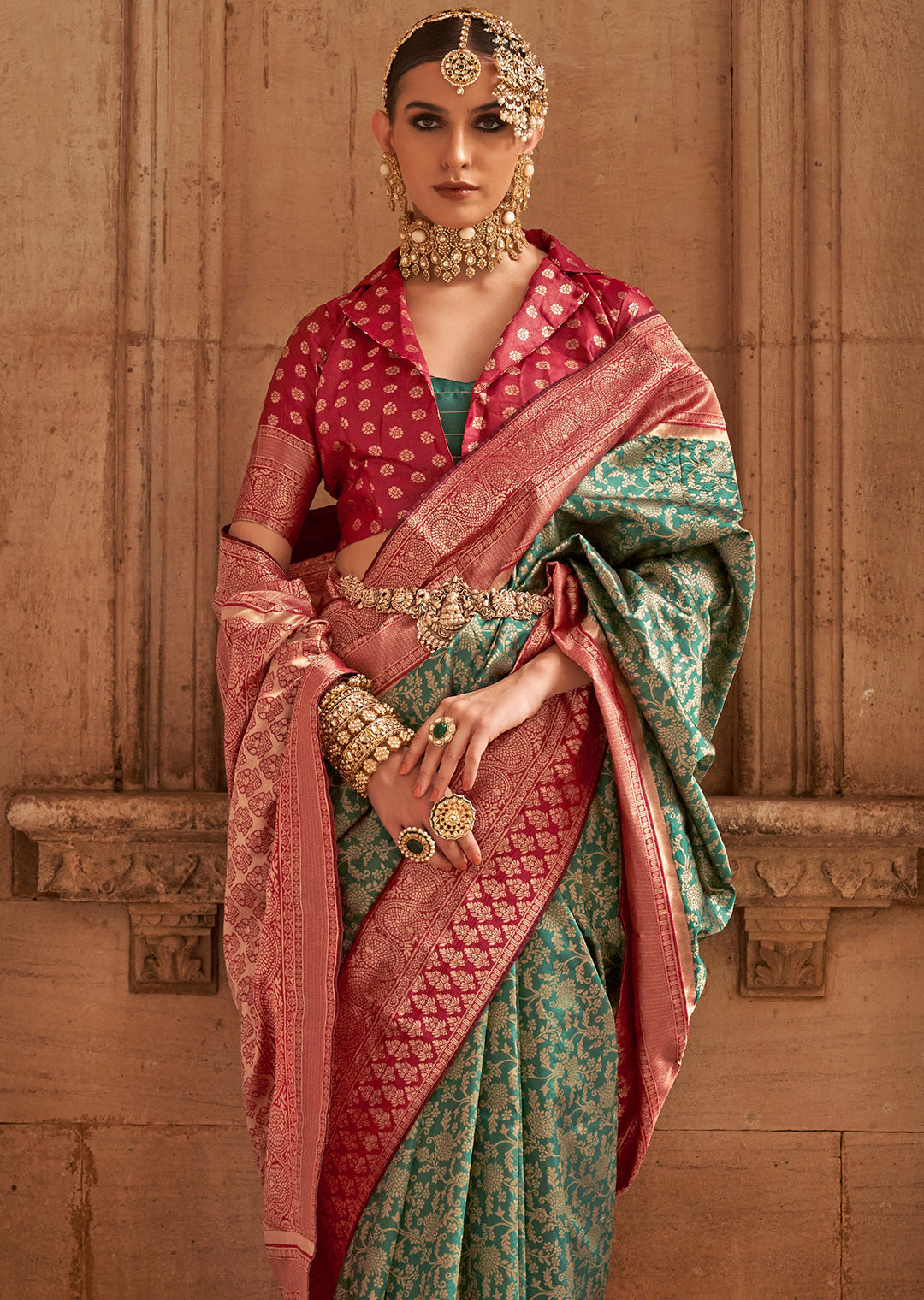 Jade Green Zari Woven Royal Kanjivaram Silk Saree