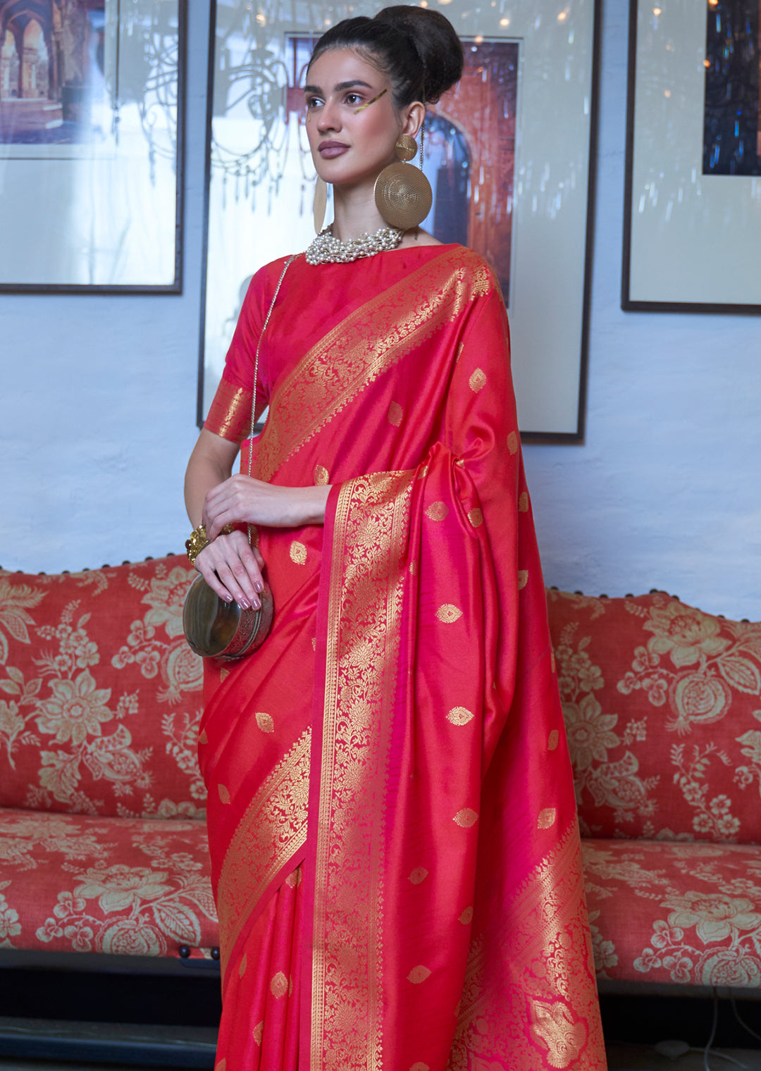 Red	Zari Woven Pure Handloom Silk Saree