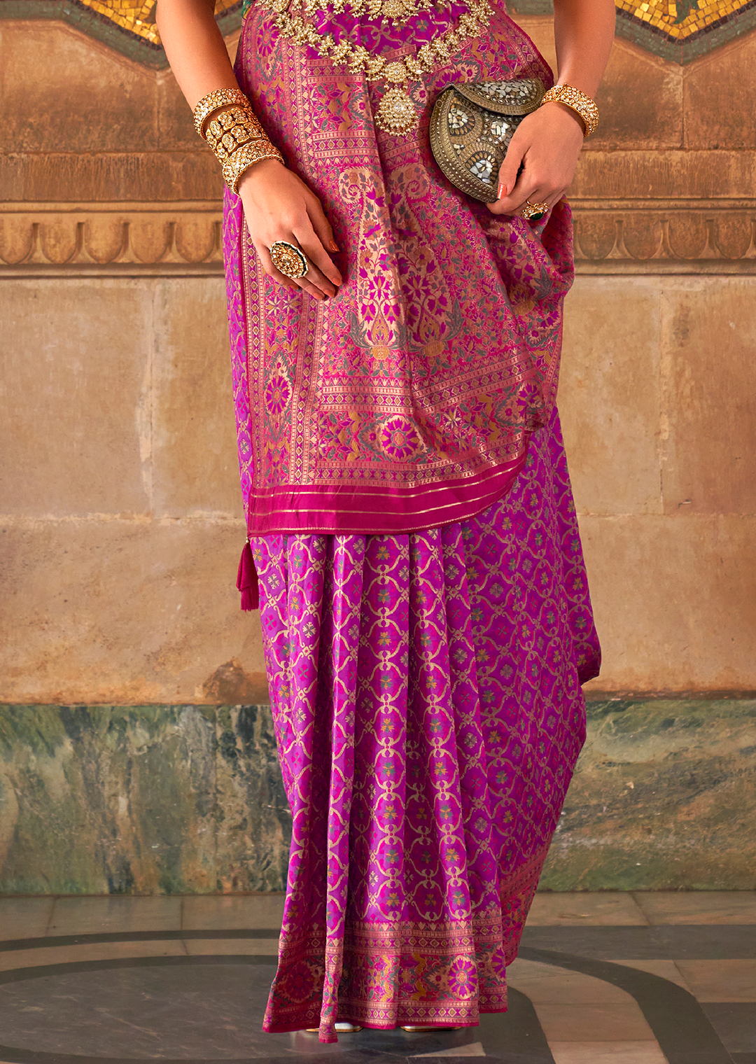 Purple Traditional Royal Patola Silk Saree