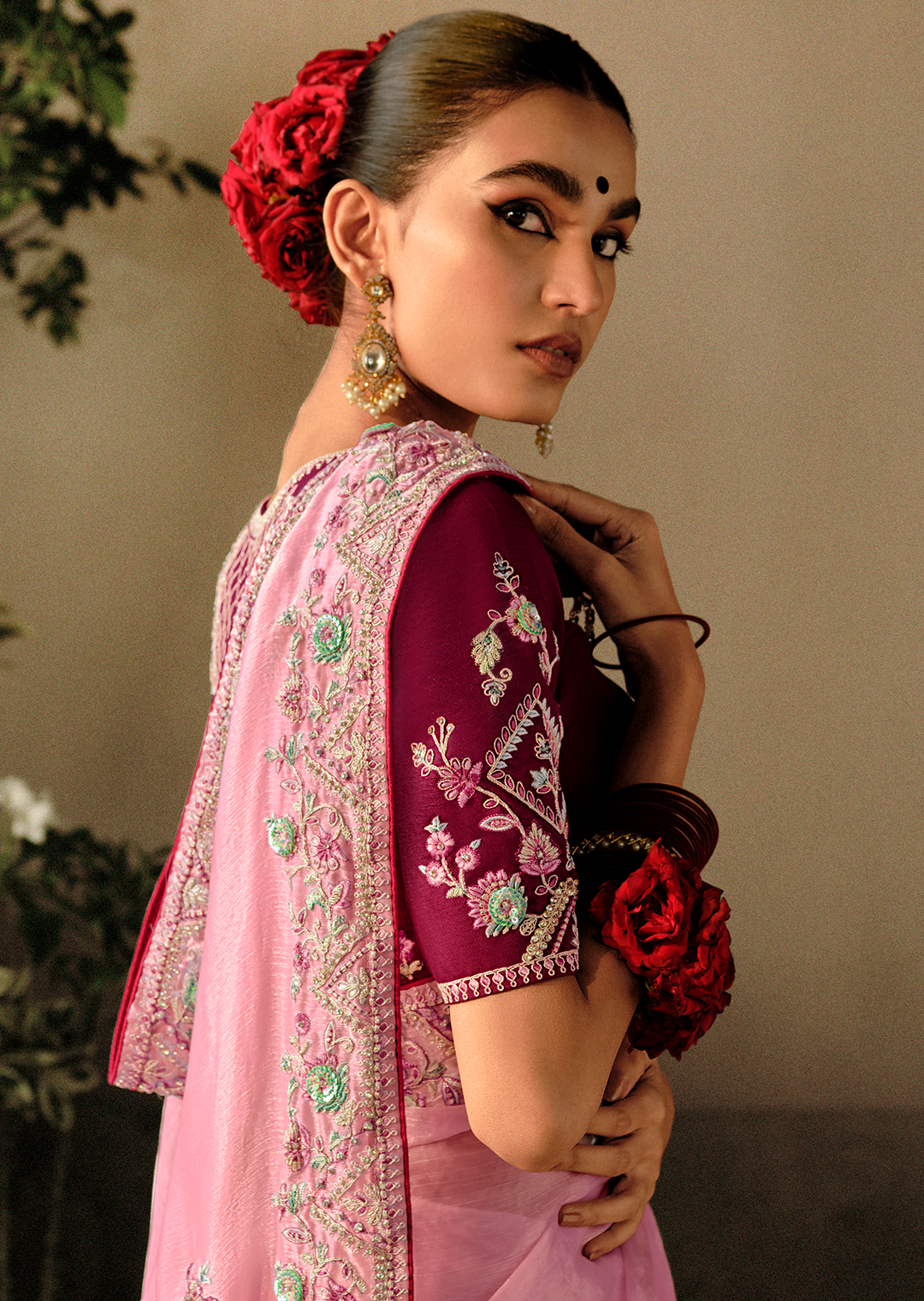 PASTEL PINK	WOVEN HEAVY EMBROIDERED PREMIUM DESIGNER SILK SAREE