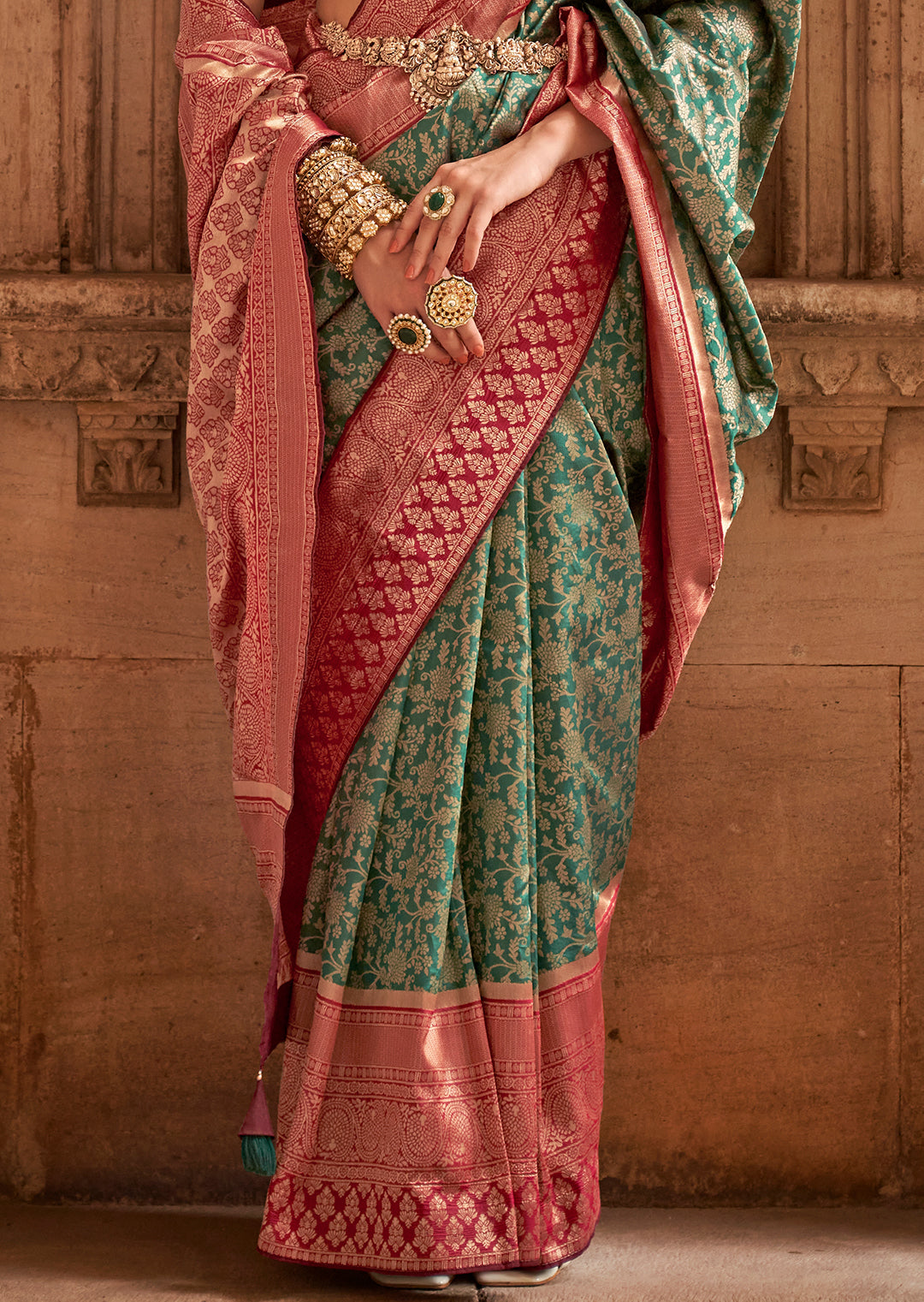 Jade Green Zari Woven Royal Kanjivaram Silk Saree
