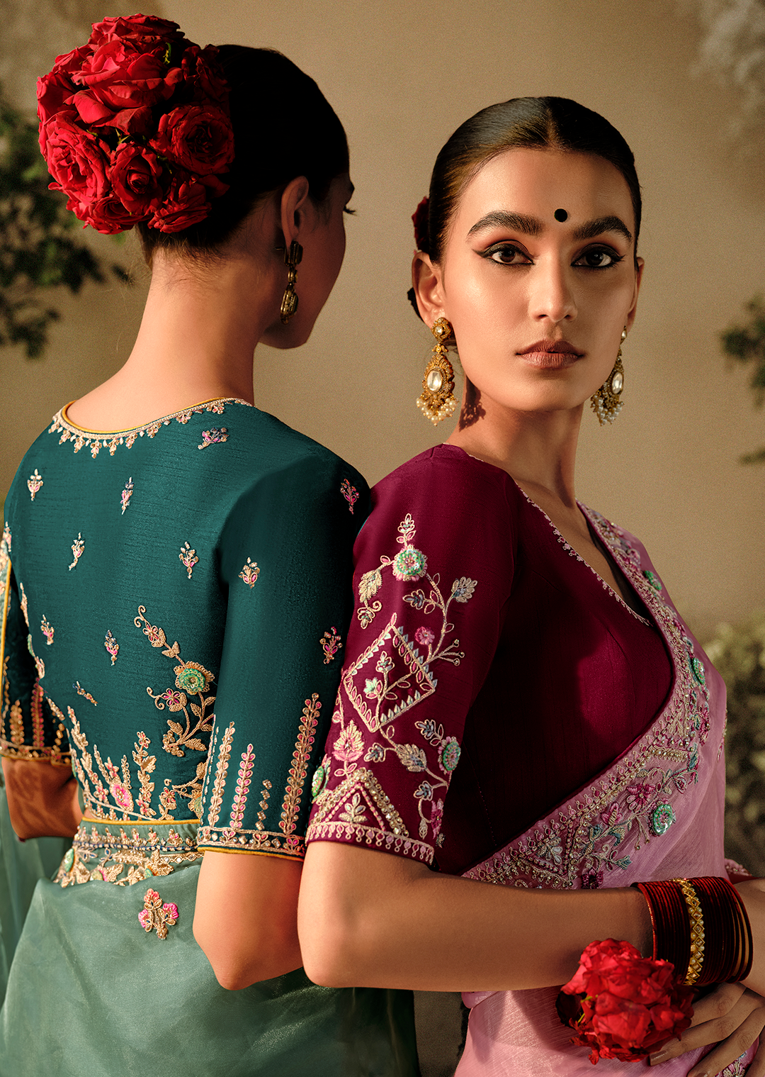 OYSTER PINK WOVEN HEAVY EMBROIDERED PREMIUM DESIGNER SILK SAREE