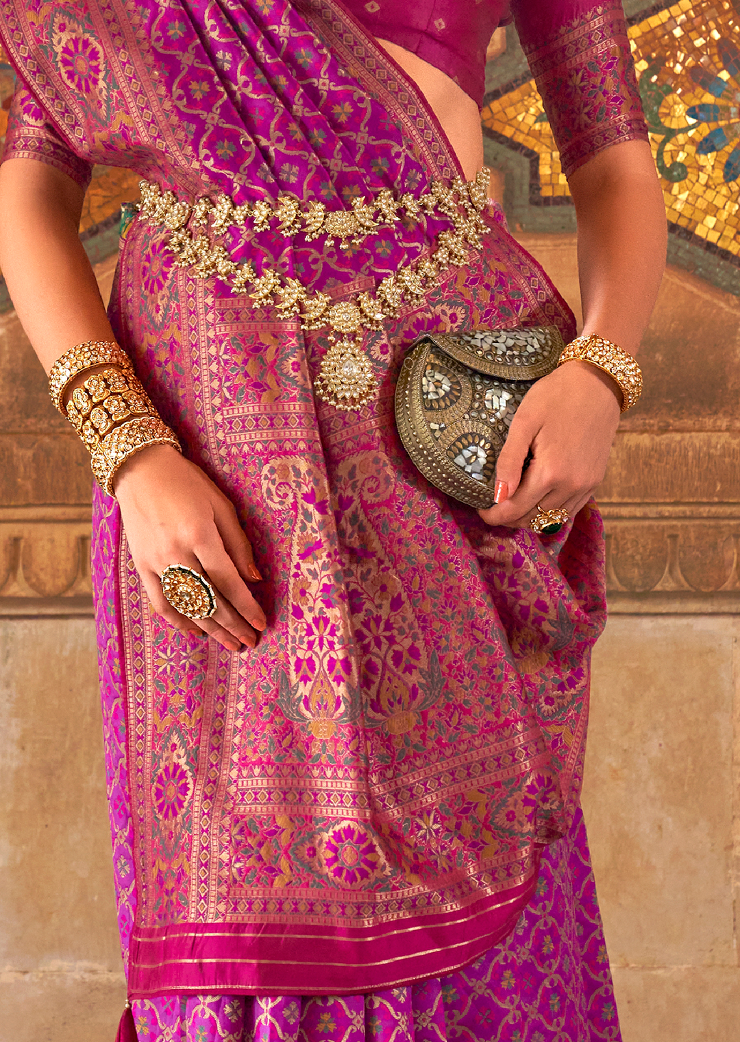 Purple Traditional Royal Patola Silk Saree