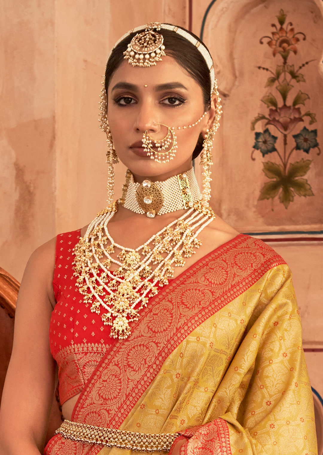 Corn Yellow Woven Royal Patola Kanjivaram Silk Saree
