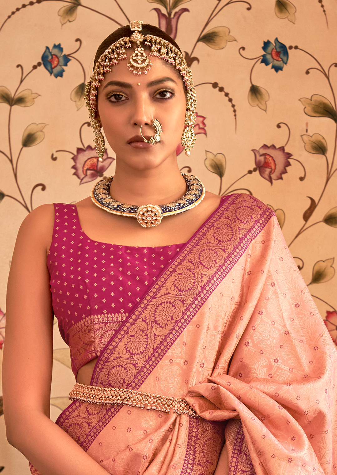 Peach Woven Royal Patola Kanjivaram Silk Saree