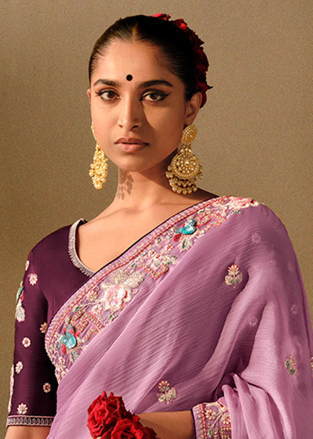 OYSTER PINK WOVEN HEAVY EMBROIDERED PREMIUM DESIGNER SILK SAREE