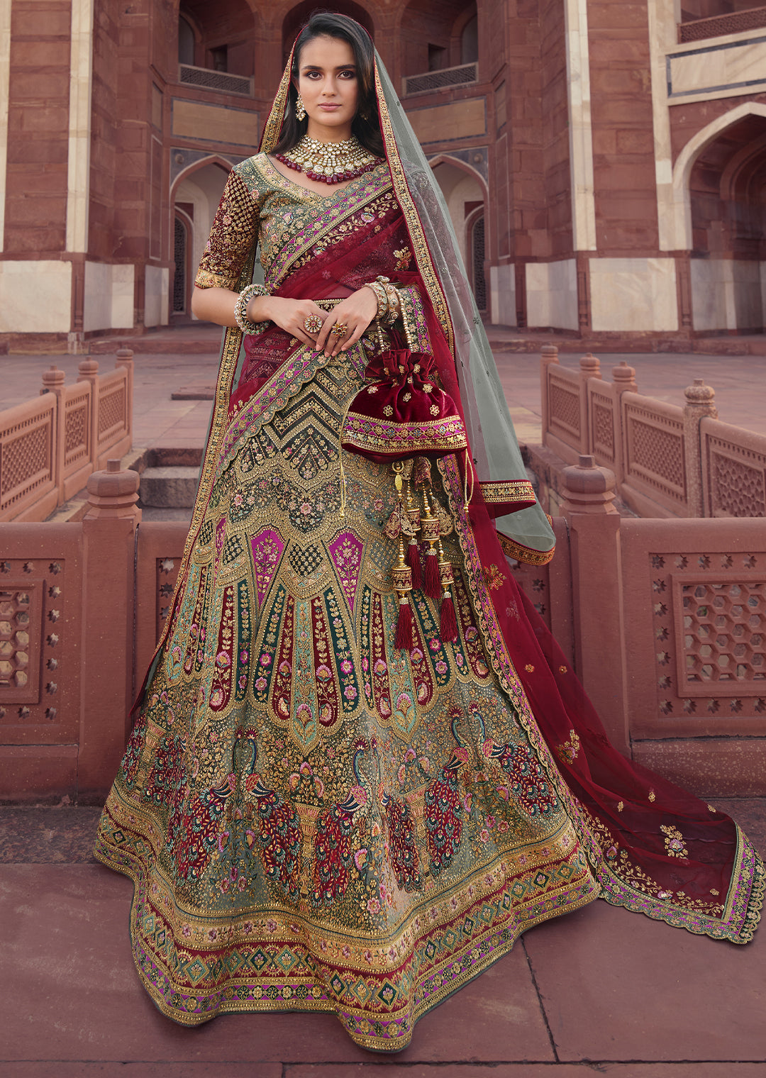 Indian Dress Gold Color Bridal Lehenga 1104