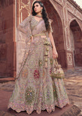 LAVENDER BLUSH HEAVY EMBROIDERED DESIGNER BRIDAL LEHENGA