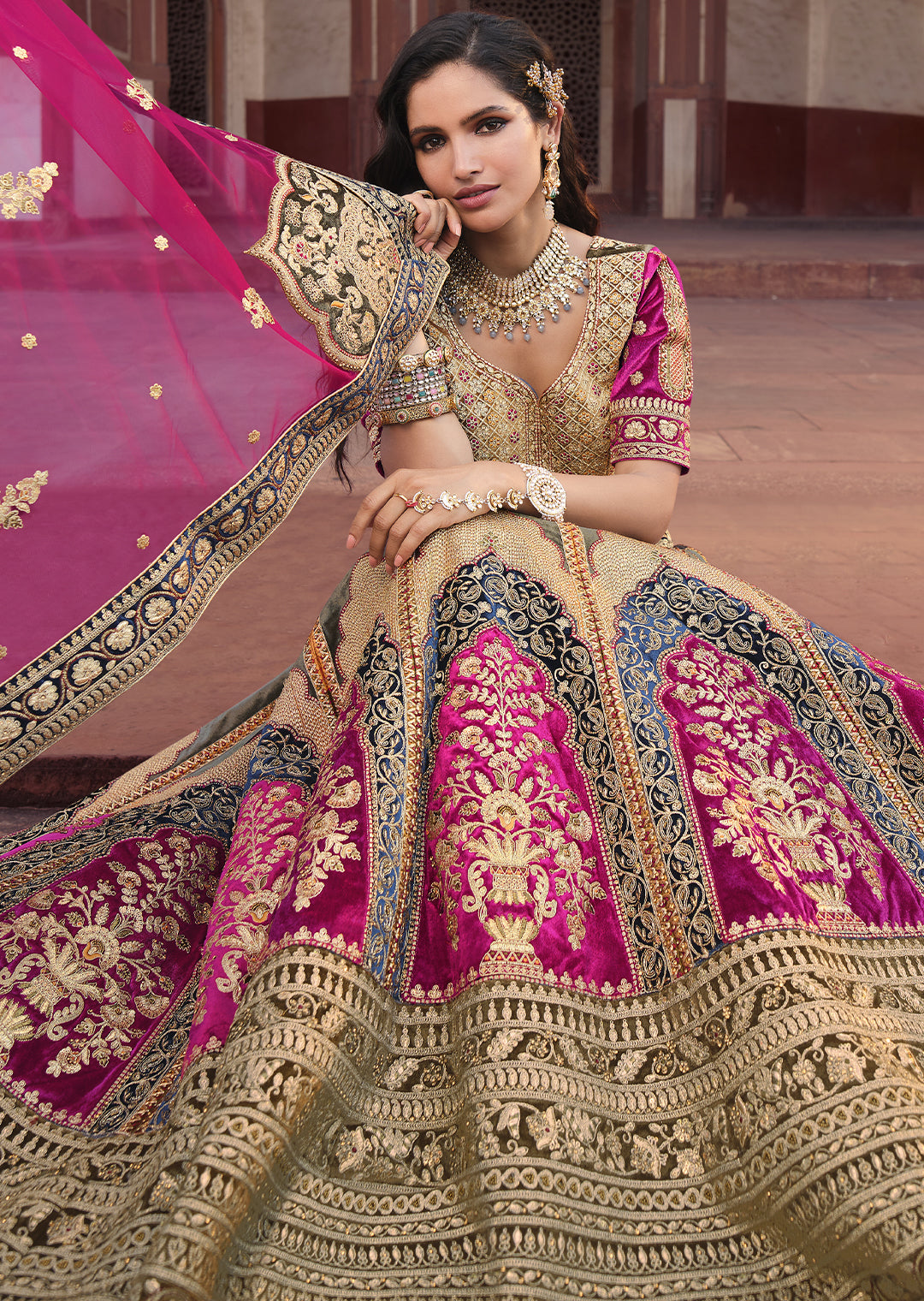 Pink Golden Lehenga Choli | carlosgomezplata.com.co