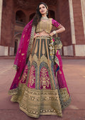 BERRY PURPLE HEAVY EMBROIDERED DESIGNER BRIDAL LEHENGA