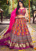 BERRY PURPLE WOVEN LAGDI PATTA GAJJI SILK LEHENGA WITH HEAVY HANDWORKED BLOUSE