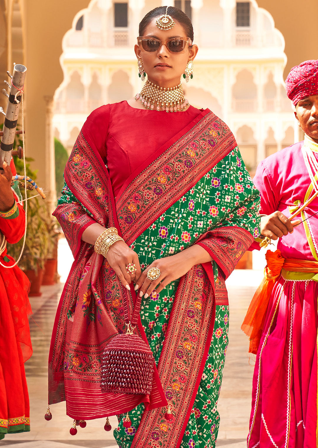 EMERALD WOVEN PATOLA PAITHANI SILK SAREE