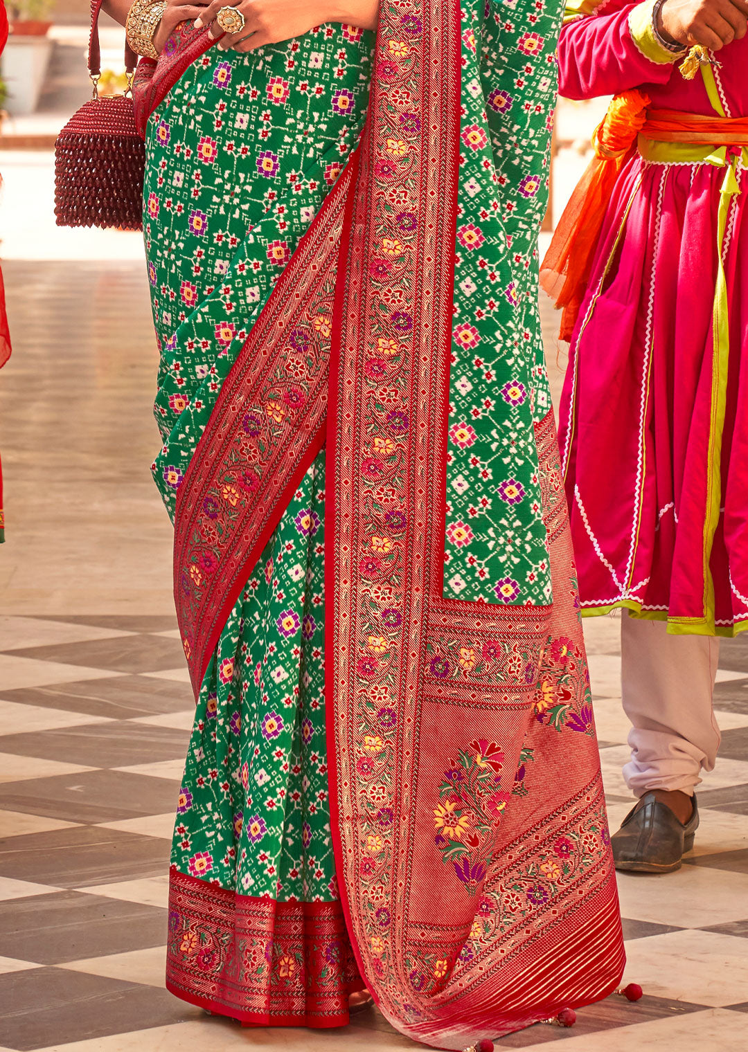 EMERALD WOVEN PATOLA PAITHANI SILK SAREE