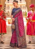 RUBY PINK WOVEN PATOLA PAITHANI SILK SAREE