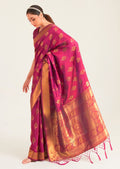 Burgundy  Zari Woven Banarasi Silk Saree