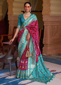 MAGENTA PINK WOVEN PATOLA SILK SAREE