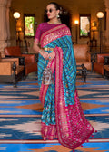 BLUE WOVEN PATOLA SILK SAREE