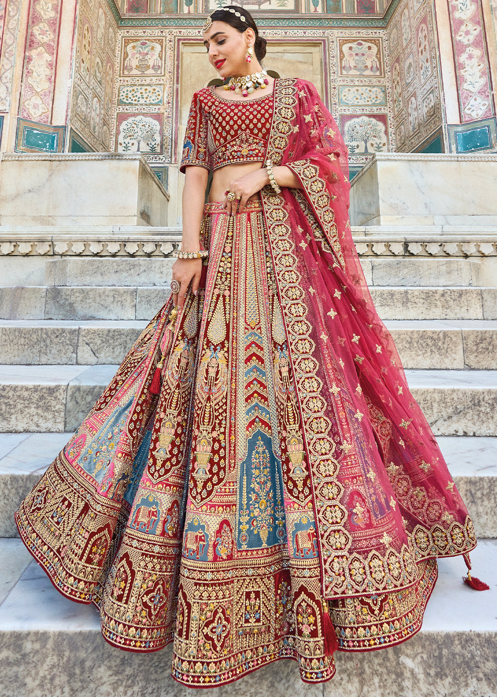Gold Cream Indian Pakistani Bridal Gown Anarkali Suit In Net SFVPL1880 –  Siya Fashions