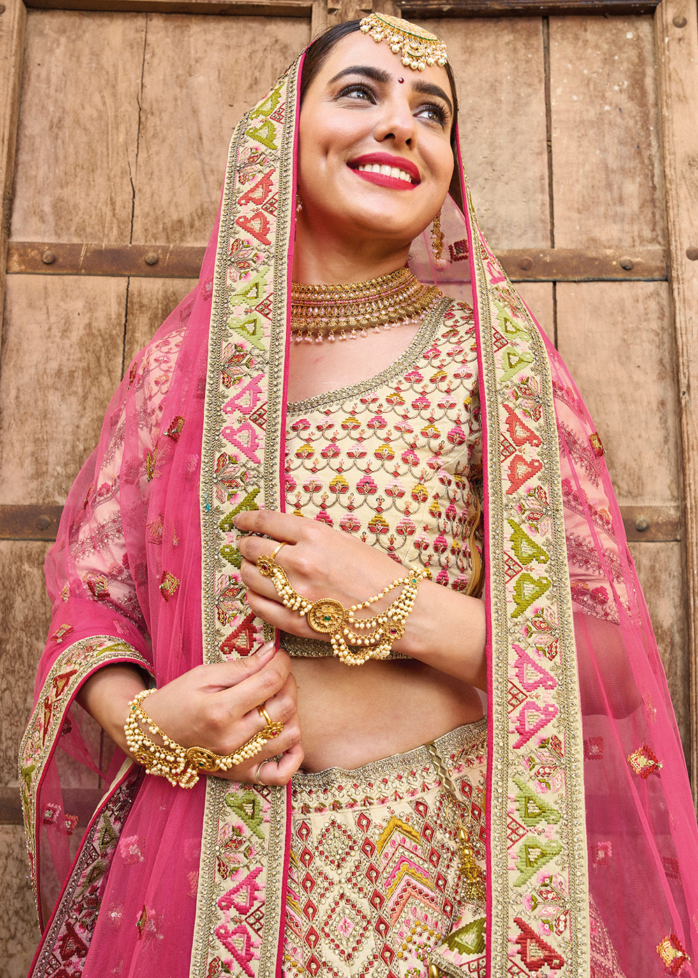 TEA GREEN HEAVY EMBROIDERED DESIGNER BRIDAL LEHENGA