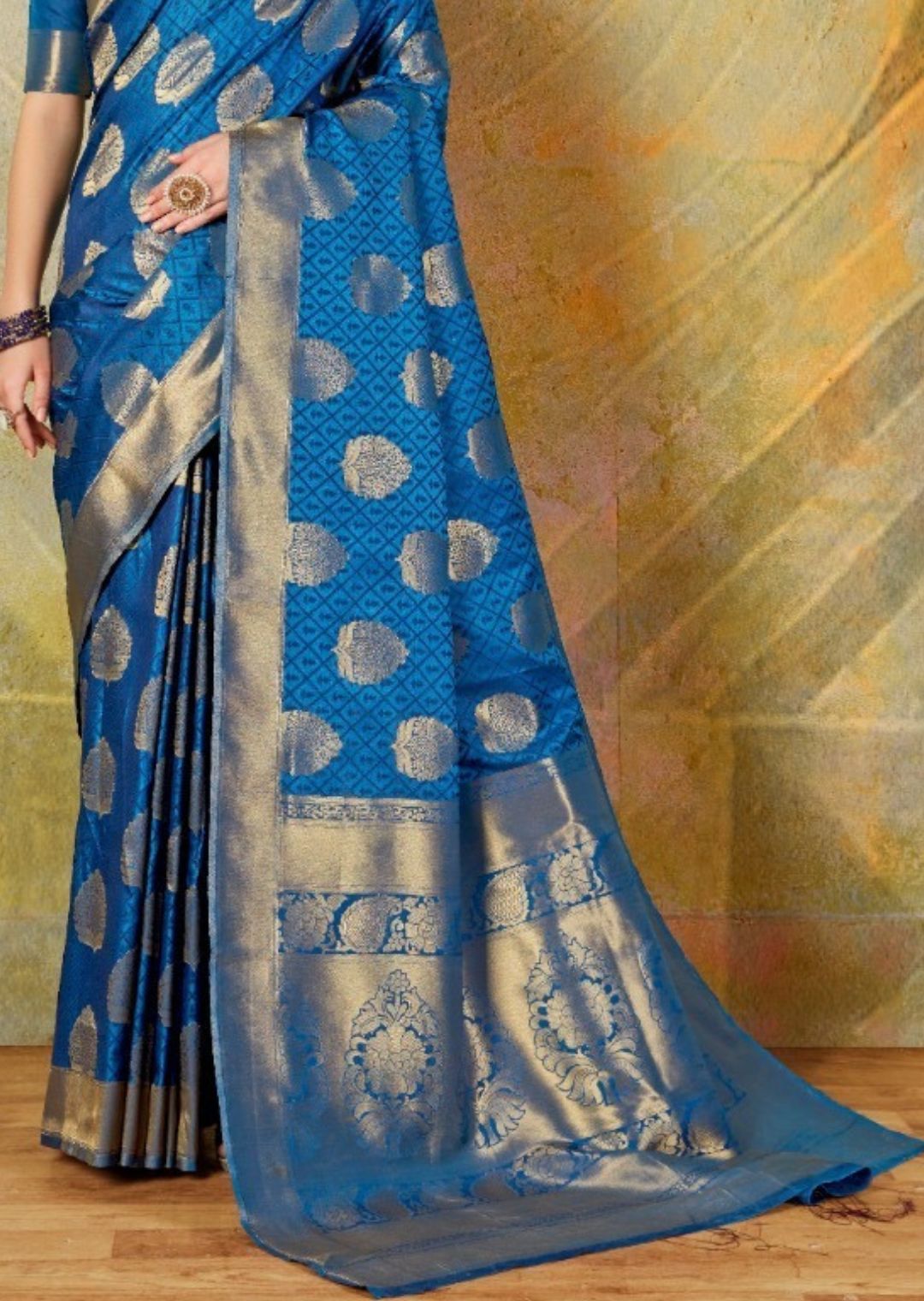 Royal Blue Woven Banarasi Silk Saree