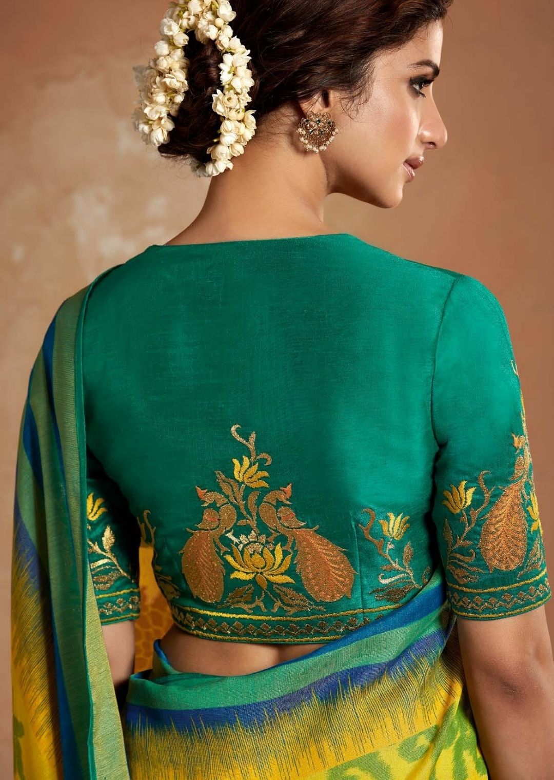 Lime Green Pure Braso Chiffon Saree With Embroidered Silk Blouse
