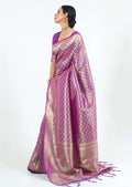Magenta Purple Hand Woven Kanjivaram Silk Saree