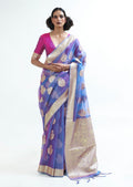 Iris Purple Hand Woven Organza Silk Saree